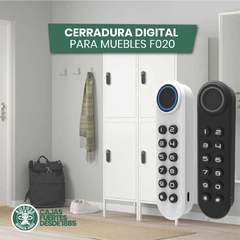 CERRADURA DIGITAL PARA MUEBLES F020 (CODIGO Y HUELLA) COD F020-BF20 BLACK HORIZONTAL