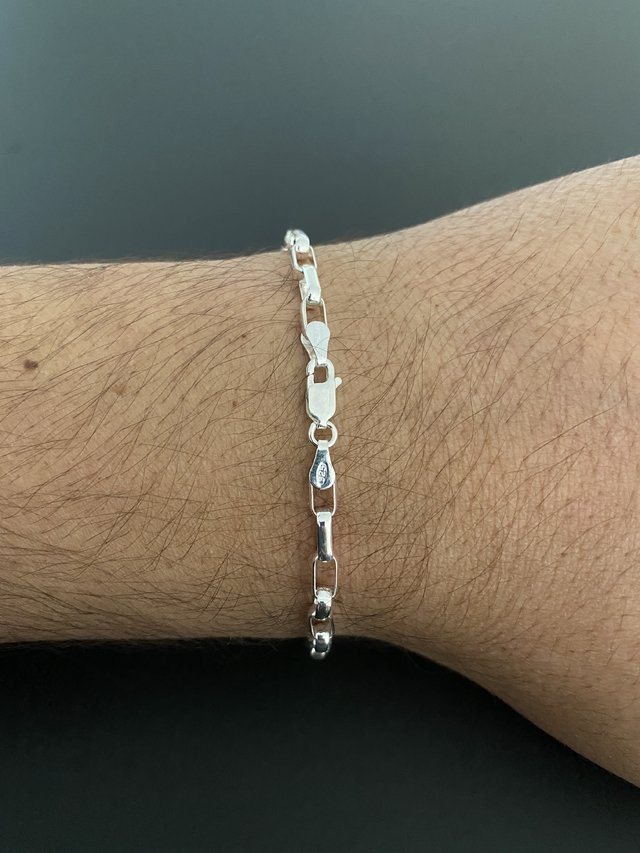 Pulseira de Prata 925 Elo Cartier 3mm