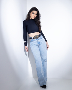 Calça Wide Leg Jeans Lisa Clara