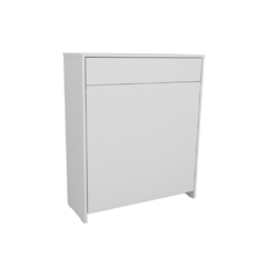 Mesa Plegable Con Cajón Y Estantes Blanco