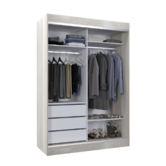 Vestidor 2 Puertas 1 Puerta Con Espejo 140Cm Blanco - comprar online