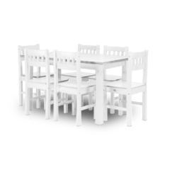 Outlet Juego Comedor Quality + 6 Sillas Blanco (20727)