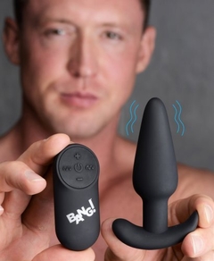 Remote Control 21X Vibrating Silicone Butt Plug - Black - tienda en línea
