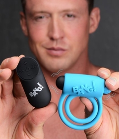 Remote Control 28X Vibrating Cock Ring & Bullet - Blue