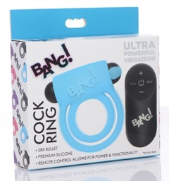 Remote Control 28X Vibrating Cock Ring & Bullet - Blue - tienda en línea