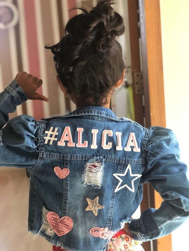 Jaqueta jeans personalizada com nome clearance