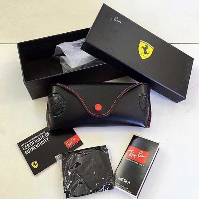 Kit Caixa Case Estojo P/ Oculos Ray-Ban Edição Ferrari
