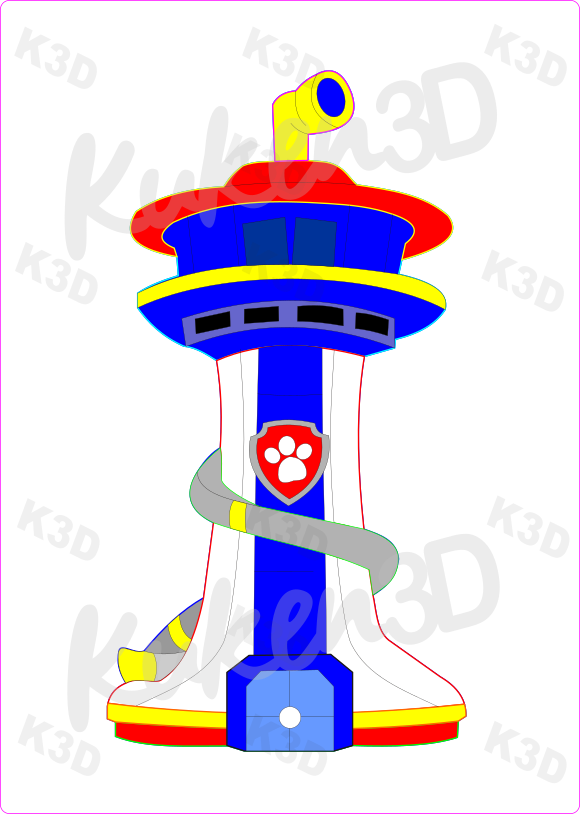 Cortante Torre Paw Patrol 15cm Collage patrulla canina mod2