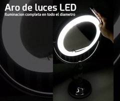 Espejo Mesa Con Luz Led 6 Pulgadas Doble Aumento 5x Cromado en internet