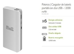 Cargador Portatil Power Bank 12000mah Klip Potenza P/ 2 Usb - comprar online