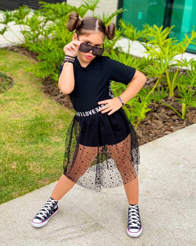 Blusa tule sales com saia