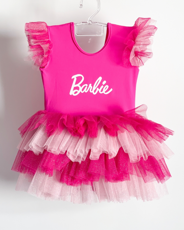 Moda Rosa Vestido Longo Para Barbie, Peça Única, Vestidos De Festa