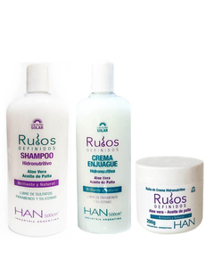 Combo Rulos Definidos Han Shampoo Enjuague Máscara