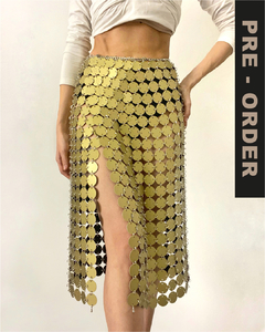 SKIRT MIDI Gold >reversible<