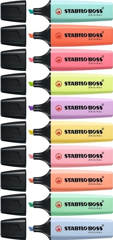 Resaltador Stabilo Boss colores pasteles (6 unidades)