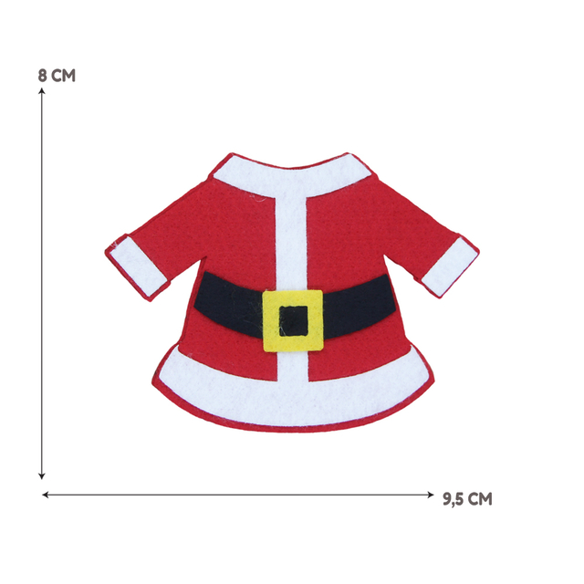 Recorte de Feltro Enfeite Roupa Papai Noel