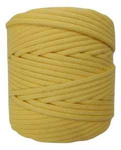 Cordão de algodão colorido - Amarelo - 4mm (100 metros)