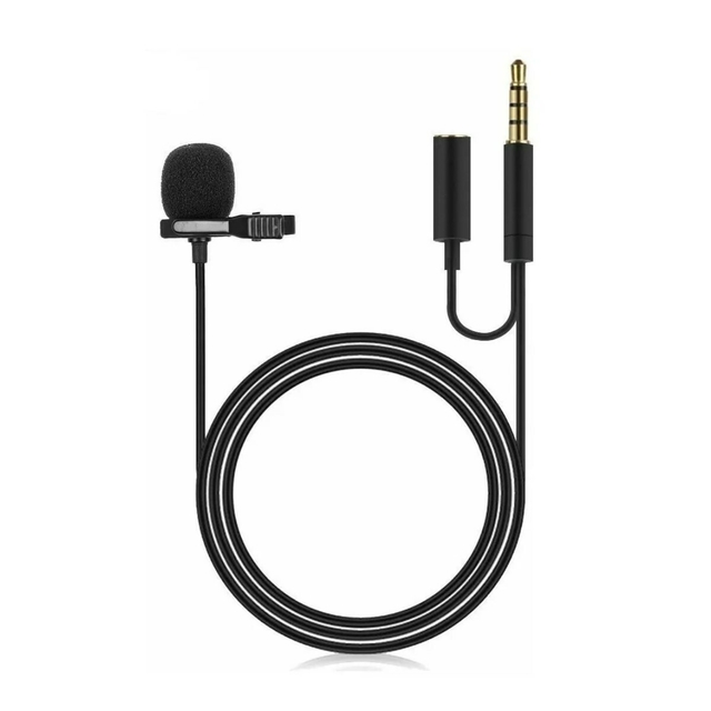 Microfono Corbatero Pro Lavalier Plug 3,5 + Conector Auricul
