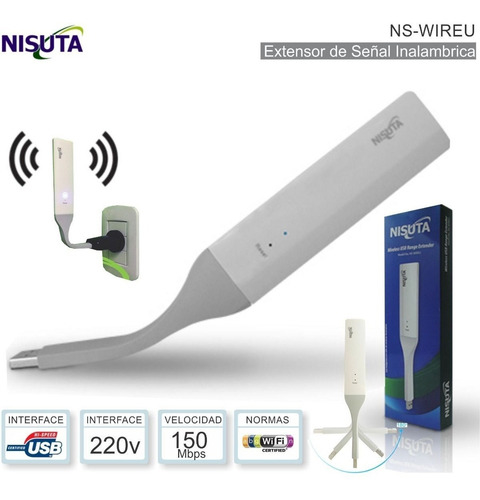 Extensor Repetidor Wifi Usb 150mbps Nisuta Ns-wireu