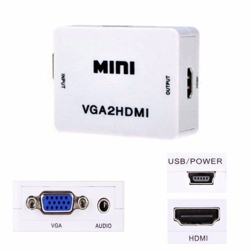 Adaptador de VGA a HDMI con Audio USB en Venta