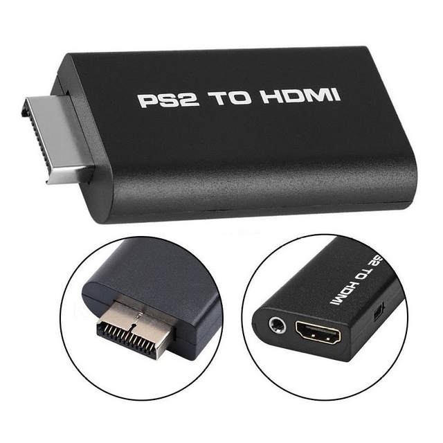Adaptador PS2 a HDMI Cable HDMI PS2 Conversor PS2 a HDMI Compatible con  conmutador de relación de aspecto de pantalla 4:3/16:9. Funciona con el  cable de enlace HD de Playstation 1/Playstation 2.