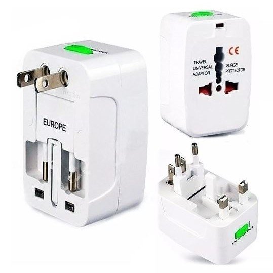 Adaptador de corriente universal para viaje enchufe US / UK / EU / AU -  Tecnopura