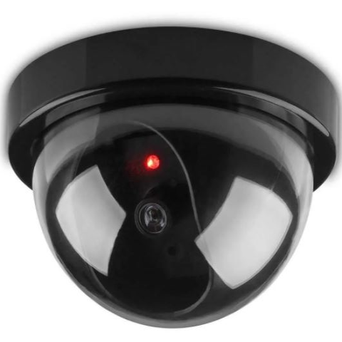 VideoSecu Cámara de seguridad falsa de vigilancia de cúpula de seguridad  falsa Cámara de seguridad infrarroja simulada IR LED Cámara falsa con luz