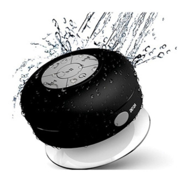 Altavoz de ducha de baño Altavoces Bluetooth impermeables portátiles Caja  de sonido inalámbrica linda negra para paseo al aire libre, con micrófono