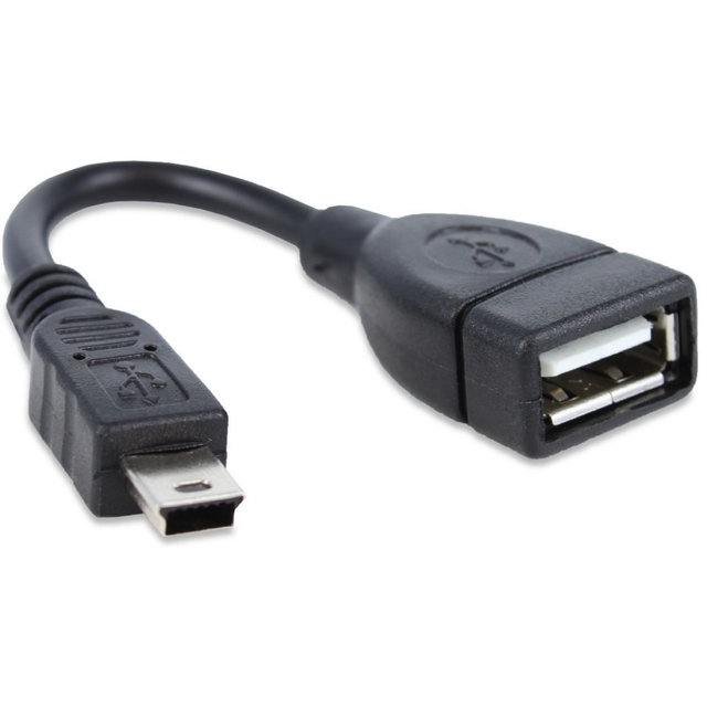 Adaptador micro USB hembra a mini USB macho Negro