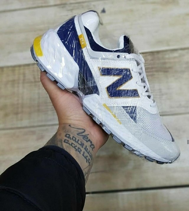 New balance 574 sport gelo/azul/amarelo - Griffeborges