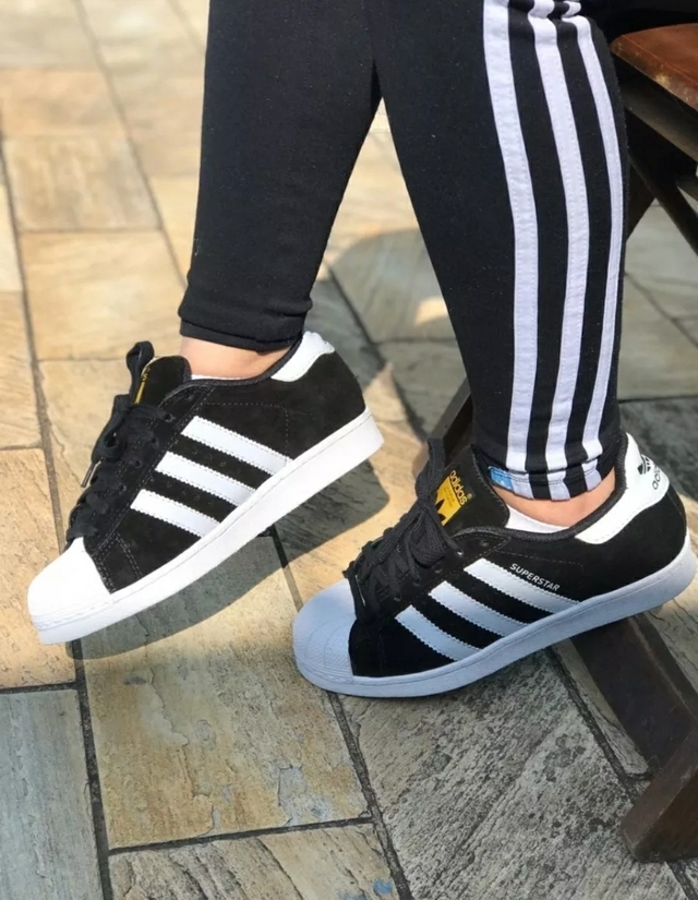 Adidas Superstar Preto/branco camurça - Griffeborges