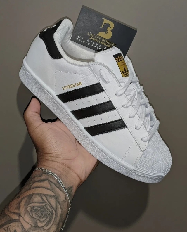 Adidas Superstar branco/preto clássic - Griffeborges