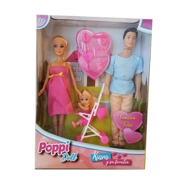 Muñeca Kiara Y Su Familia Feliz Poppi Doll Tipo Barbie