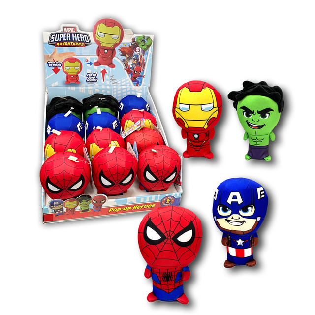 Muñecos Peluche Super Heroes Marvel Pop Up Saltan Eo100