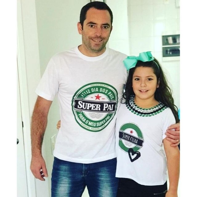 Camiseta Tal Pai Tal Filha Bordada - Linha Luxo - Heineken