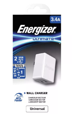 CARGADOR ENERGIZER 3.4A 2 USB