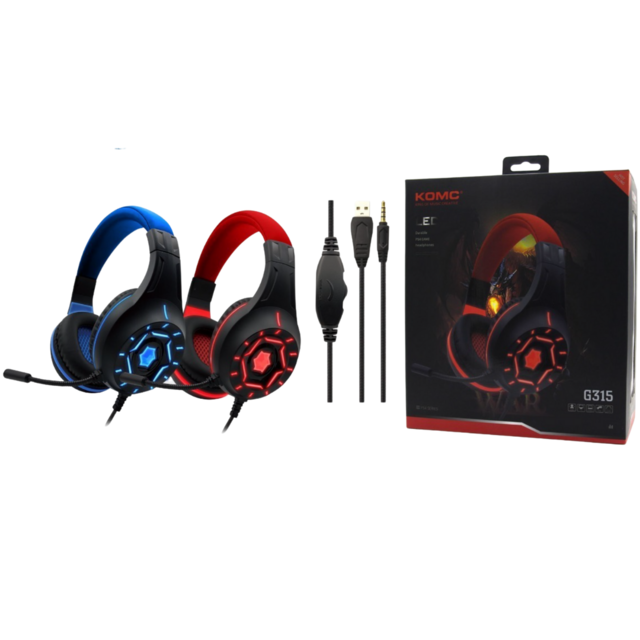 Klack Komc G315 Auriculares Gaming RGB Rojo