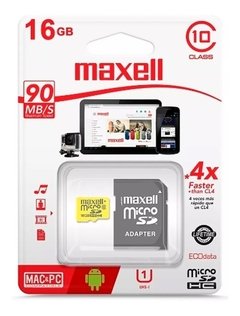 Memoria Micro SD 16 GB MAXELL CLASE 10 - comprar online