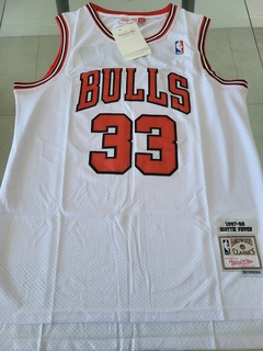 Musculosa Basquet Chicago Bulls Retro MATCH Blanca Pippen #33 1997 1998