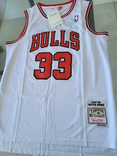 Musculosa Basquet Chicago Bulls Retro MATCH Blanca Pippen #33 1997 1998 - comprar online