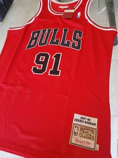Musculosa Basquet Chicago Bulls Retro MATCH Roja Rodman 1997 1998 #91 - comprar online