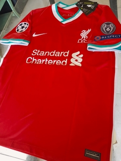 Camiseta Nike Liverpool Titular 2020 2021 Parches Champions UCL - comprar online