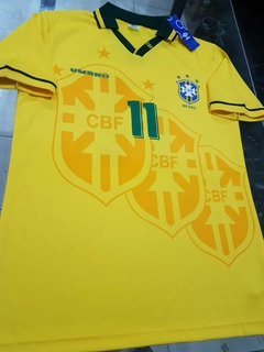 Camiseta Retro Brasil Titular Romario 1994 - Roda Indumentaria