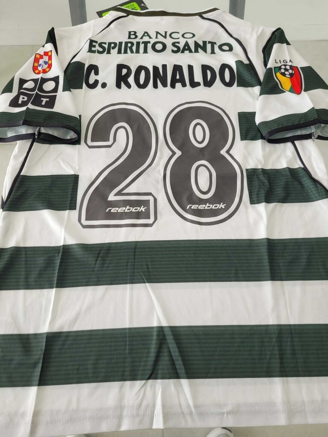 Camiseta Reebok Sporting Lisboa Retro Titular C. Ronaldo 28 2001 2002