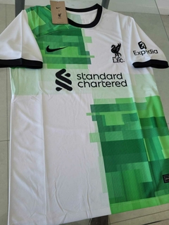 Camiseta Nike Liverpool Suplente Blanca y Verde 2023 2024 en internet