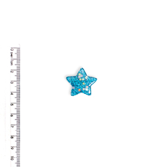 Aplique Estrela Pequena Azul Brilho com Estrelinhas - 2 unidades - comprar online