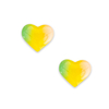Aplique Coração Grande Mesclado Verde Amarelo e Salmão