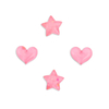 Aplique Coração e Estrela Arredondado Rosa