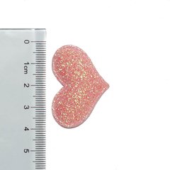 Aplique Coração Glitter Rosa Claro - 10 Unidades - comprar online