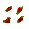 Aplique Mini Flor Rococó Vermelha Com Folha - 10 Unidades